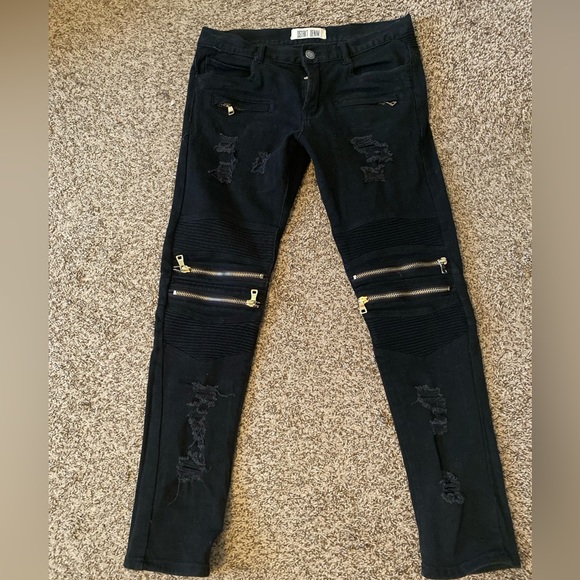 Dstakt Black Denim Jeans Men’s Size 32x32 Skinny Leg Hip Hop - Picture 2 of 13